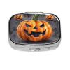 Square Pill Box Halloween Pumpkin Cute Small Pill Case 2 Compartment Pillbox for Purse Pocket Portable Pill Container Holder to Hold Vitamins Medication Fish Oil and Supplements view 1