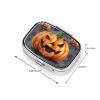 Square Pill Box Halloween Pumpkin Cute Small Pill Case 2 Compartment Pillbox for Purse Pocket Portable Pill Container Holder to Hold Vitamins Medication Fish Oil and Supplements view 3