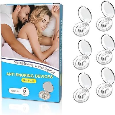 6PCS Anti Snoring Devices - Silicone Magnetic Anti Snoring Nose Clip, Snore Stopper - Comfortable Nasal to Relieve Snore, Stop Snoring for Men and Women