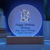 Happy Birthday Brittney v02 - Circle Acrylic Plaque With LED Lights Personalized Name view 3