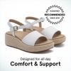ABEO Solstice Buckle Sandals For Women | Arch Support Sandals Women's | Ball of Foot Pain Relief | Built-In Metatarsal Pads Women | Ball Of Foot Cushions for Women White Leather 8 Medium view 2
