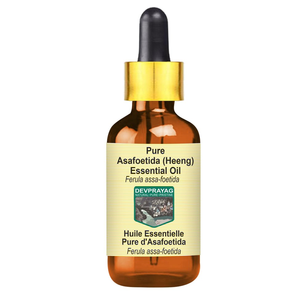 Devprayag Pure Asafoetida (Heeng) Essential Oil (Ferula assa-foetida) with Glass Dropper Steam Distilled 2ml (0.06 oz)