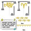12Pcs Aries Cupcake Topper, Big Aries Energy/Aries Season, 12 Constellation March/April Birthday Cupcake Decoration, Horoscope Astrology Birthday Party Supplies, Gold Glitter view 2