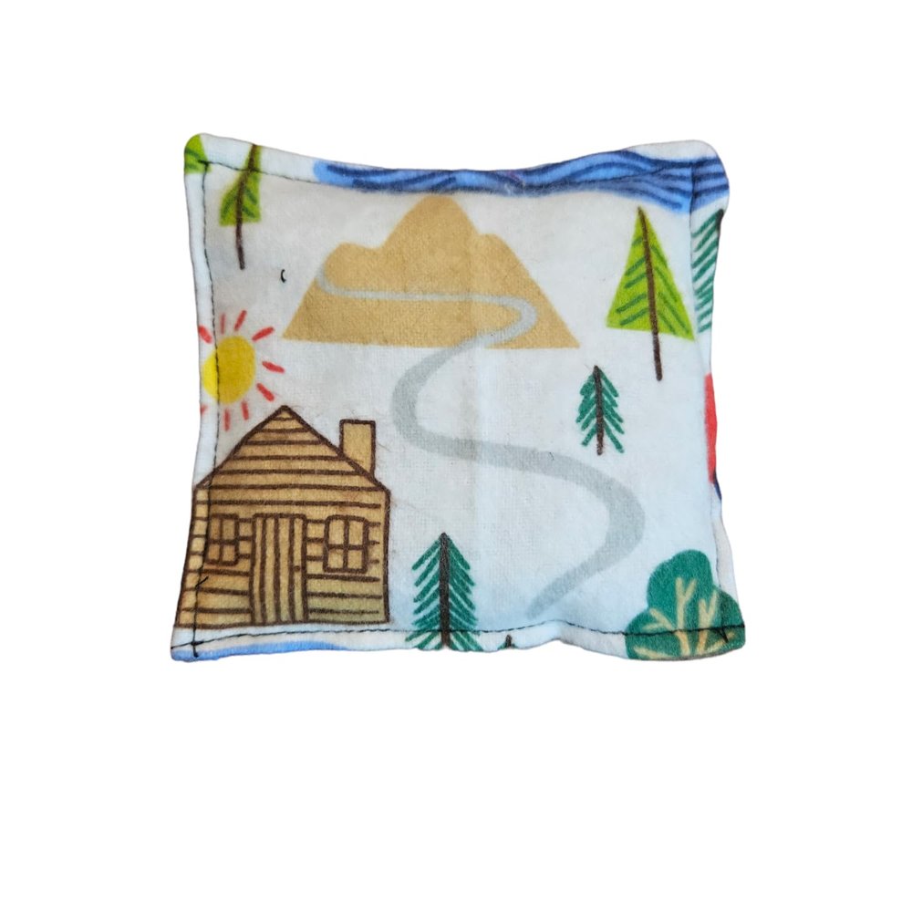 Boo Boo Rice Bag for Kids, Soft Fabric Cold Pack, Cold Hot Therapy, Ice Packs, First Aid Injuries Toothache, Breast Feeding, Reusable Eco Friendly Non toxic, Cute warm Compress (Camping)