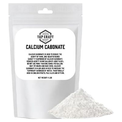 Tapcraft Calcium Carbonate 1lb Food Grade Powder for Wine Making, Beer Brewing, Baking, Cooking pH Adjuster, Acid Neutralizer, Dietary Supplement, Chalk Paint Additive