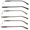 V.W.E. 3 Pairs Men Women Rectangular Lightweight Rimless Reading Glasses - Clear Lens Spring Hinge Reader (Black Grey Brown, 1.50, x) view 3