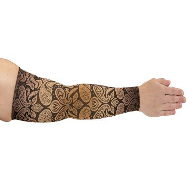 Lymphedivas Casbah Beige Medical Graduated Compression Arm Sleeve for Lymphedema (Short 30-40 mmHg Large)