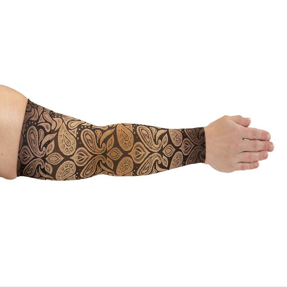 Lymphedivas Casbah Beige Medical Graduated Compression Arm Sleeve for Lymphedema (Short 30-40 mmHg Large)