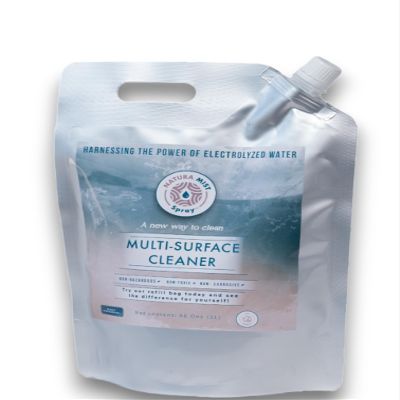 Natura Ultra Multi-Surface Cleaner (Refill Bag 2 Liter) -Electrolyzed Water Cleaner - Home and Kitchen Cleaning - Non-Toxic and Effective Cleaner to Remove Dirt & Grime, 2 Liter