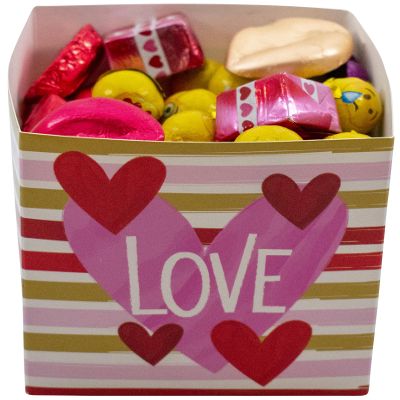 Festive Foil-Wrapped Milk Chocolates in a Box (1 lbs, Valentine's Day - Love)