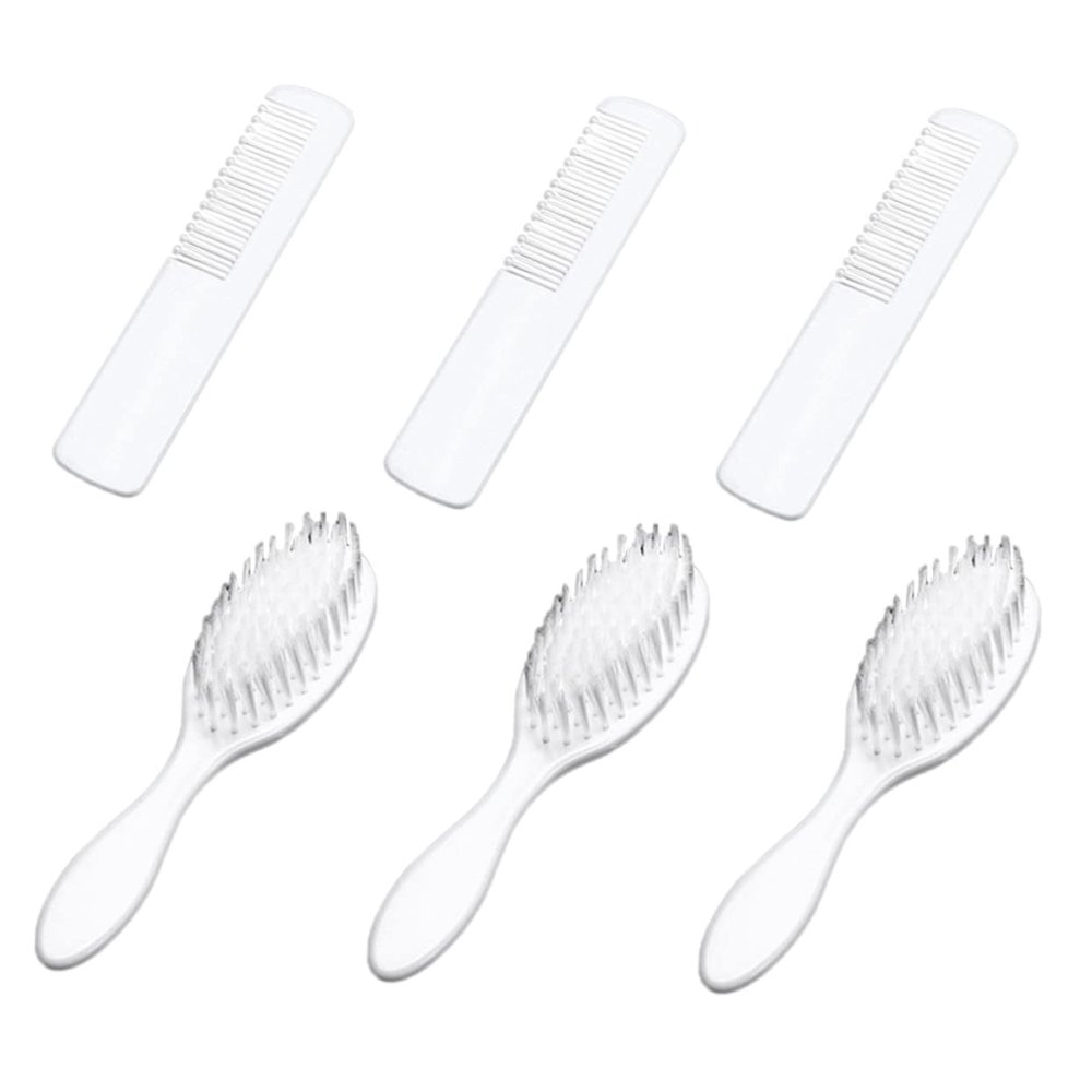 ifundom 3sets Newborn Hair Brush Comb Soft Bristle Brush for Scalp Care Lightweight and Portable Hair Grooming Kit for Boys and Girls for Showers and Registries