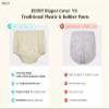 Adult Diaper Cover Silent Waterproof Plastic Rubber Pants for Incontinence Leak Protection with Light Absorbent Layer (Beige, XS) view 3