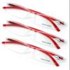 V.W.E. 3 Pairs Lightweight Comfortable Transparent Frame Clear Rectangular Readers Reading Glasses - Men Women (3 Red, 1.50, x) view 1