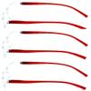 V.W.E. 3 Pairs Lightweight Comfortable Transparent Frame Clear Rectangular Readers Reading Glasses - Men Women (3 Red, 1.50, x) view 3