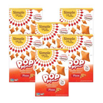 Simple Mills Pop Mmms Pizza Baked Snack Crackers, Gluten Free, 4 Ounce (Pack of 6)