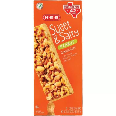 HEB HEB Sweet & Salty Peanut Granola Bars - Texas-Size Pack