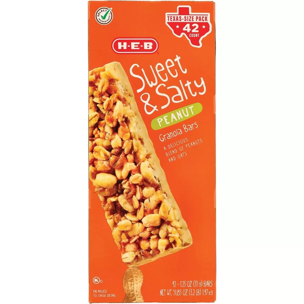 HEB HEB Sweet & Salty Peanut Granola Bars - Texas-Size Pack