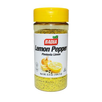 Badia Citrus Pepper Collection: Lemon Pepper | Badia Gourmet Seasoning and Spices | Ships in an Aromatik box | Premium Seasonings to Elevate your Cooking Experience (1, Lemon Pepper 6.5 oz.)
