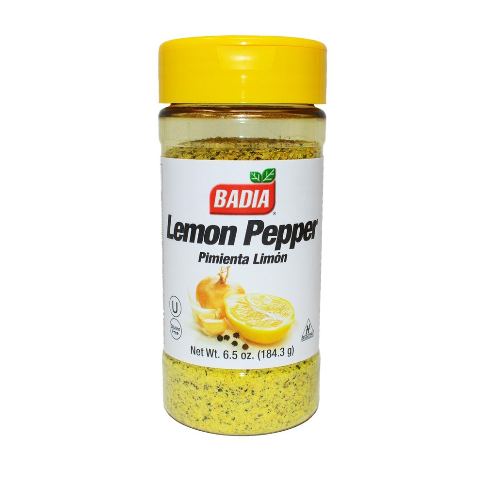 Badia Citrus Pepper Collection: Lemon Pepper | Badia Gourmet Seasoning and Spices | Ships in an Aromatik box | Premium Seasonings to Elevate your Cooking Experience (1, Lemon Pepper 6.5 oz.)