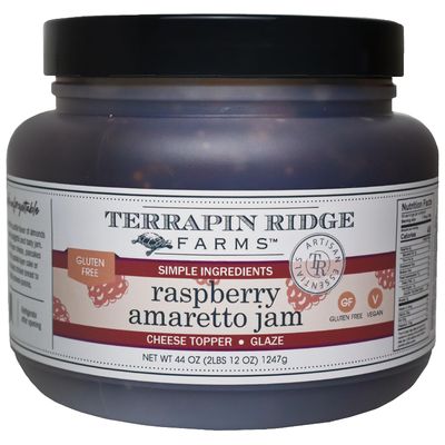 Terrapin Ridge Farms Raspberry Amaretto Jam  Raspberry Jam with Almond & Vanilla Flavor  1 Quart (44 Ounce Jar)