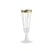 24 pcs 5 oz Clear with Gold Rim Plastic Champagne Flutes Glasses - Clear Drinkware, Plastic Wine Glasses for Weddings Parties Events Receptions Home Bar Cocktails Dining Tableware Decorations view 1