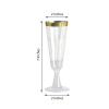24 pcs 5 oz Clear with Gold Rim Plastic Champagne Flutes Glasses - Clear Drinkware, Plastic Wine Glasses for Weddings Parties Events Receptions Home Bar Cocktails Dining Tableware Decorations view 2