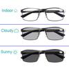 Circleperson Men Photochromic Light-sensible Reading glasses Sun readers spring hinges 55-17 UV protection(gunmetal,+2.25) view 3