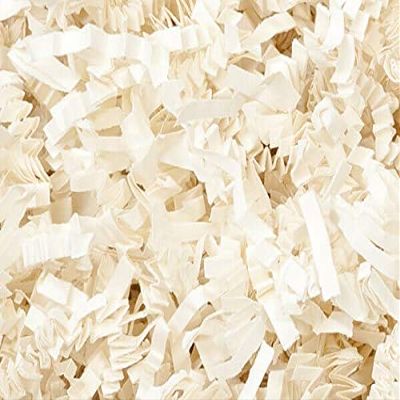 Ivory Crinkle Cut Shredded Paper, for Wedding Christmas Anniversary Birthday Valentine's Day Basket Packaging Filling Crinkle Cut Paper Shred Filler Gift Wrapping.40 lb Box