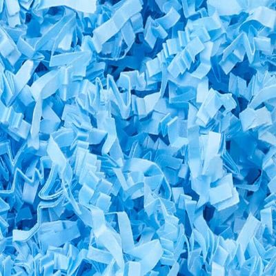 Light Blue Crinkle Cut Shredded Paper, for Wedding Christmas Anniversary Birthday Valentine's Day Basket Packaging Filling Crinkle Cut Paper Shred Filler Gift Wrapping.8 oz Bag