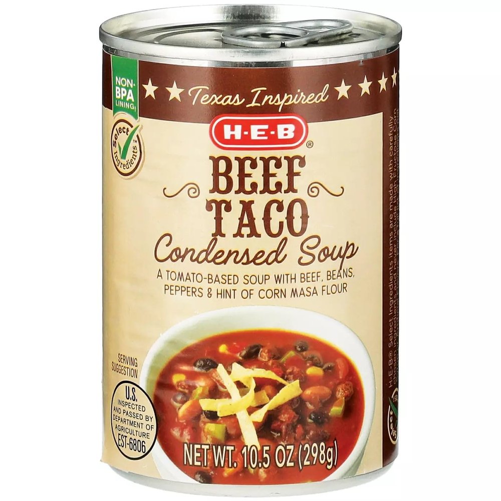 HEB HEB Texas-Inspired Beef Taco Condensed Soup 10.5 oz (298g) Pack of 4