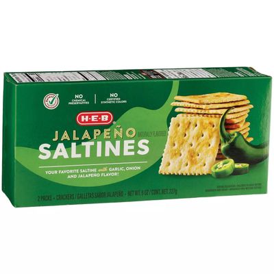 HEB HEB Jalapeno Saltine Crackers 8 oz 2 pack