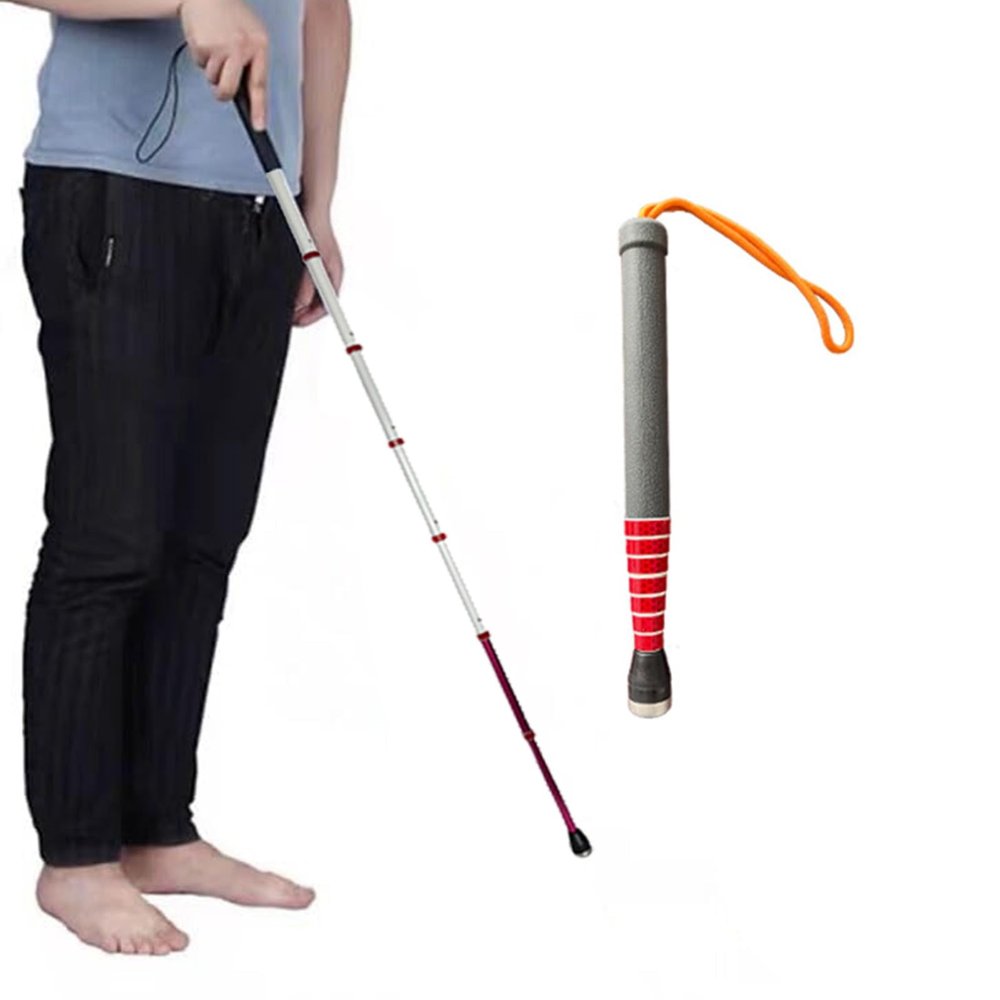 Telescopic Walking Blind Canes with Reflective Film-Non Slip Cane Guide Cane for Blind and Visually Impaired People Walking Stick (B,118cm/46.5in)