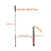 Telescopic Walking Blind Canes with Reflective Film-Non Slip Cane Guide Cane for Blind and Visually Impaired People Walking Stick (B,118cm/46.5in) view 2