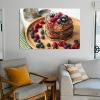 A heap healthy vegan gluten free whole grain pancakes made buckwheat Canvas Wall Art Decor Paintings Pictures for Bedroom Wall Decor Above Bed Living Room Wall Decoration Bathroom Office Artwork view 2