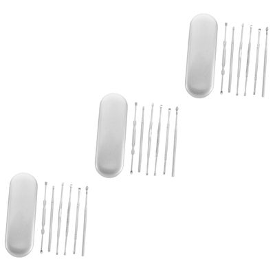 Mobestech 18pcs Stainless Steel Spiral Ear Spoon Ear Wax Removal Family Tool Storage Box Safe and