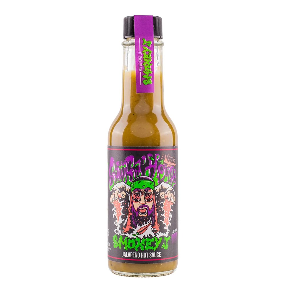 Heatonist Smokey J Hot Sauce by Sam Sa'House, Very Subtle Heat WIth Flavors Of White Oak Smoked Jalapenos, Garlic & Blue Agave, Made With All Natural Ingredients, 5 fl oz Bottle (1-Pack)
