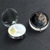 Animal Tiger Print Pill Box Round 3 Compartment Pill Case Portable Travel Pill Organizer Mini Medicine Storage Box for Pocket Purse Metal Decorative Pill Holder for Daily Medicine view 3