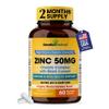 Zinc 50mg Capsules for Men and Women, 60 Count | Highly Absorbable Zinc Supplements for Immune System Support | Zink 50 mg Mono Methionine Chelated Complex | Helps with Skin Health & Overall Immunity view 1