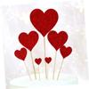 ifundom 7pc Heart Cupcake Toppers Double-sided Glitter Perfect for Wedding Birthday Baby Shower Decor view 2