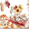 20 Napkins Autumn Cups with Animal Motif Table Decoration Paper Napkins with Motif Also for Decoupage and Decoupage 33 x 33 cm view 1