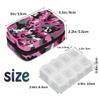 Abstract Camouflage Pill Box 7 Day Travel Pill Organizer for Child Adult Elder Pill Case with Zipper Pinks White Camo Portable Weekly Case Compact Size for Vitamin Supplement Holder view 2