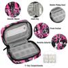 Abstract Camouflage Pill Box 7 Day Travel Pill Organizer for Child Adult Elder Pill Case with Zipper Pinks White Camo Portable Weekly Case Compact Size for Vitamin Supplement Holder view 3