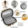 Insect Bees Pill Box 7 Day Travel Pill Organizer for Adult Elder Child Pill Case with Zipper Flowers Portable Weekly Case Compact Size for Vitamin Supplement Holder view 3