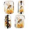Insect Bees Pill Box 7 Day Travel Pill Organizer for Adult Elder Child Pill Case with Zipper Flowers Portable Weekly Case Compact Size for Vitamin Supplement Holder view 4