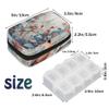 Winter Bird Pill Box 7 Day Travel Pill Organizer for Adult Elder Child Pill Case with Zipper Snow Portable Weekly Case Compact Size for Vitamin Supplement Holder view 2
