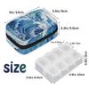 Blue Sea Waves Pill Box 7 Day Travel Pill Organizer for Child Adult Elder Pill Case with Zipper Abstract Waves Portable Weekly Case Compact Size for Vitamin Supplement Holder view 2