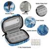 Blue Sea Waves Pill Box 7 Day Travel Pill Organizer for Child Adult Elder Pill Case with Zipper Abstract Waves Portable Weekly Case Compact Size for Vitamin Supplement Holder view 3