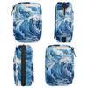 Blue Sea Waves Pill Box 7 Day Travel Pill Organizer for Child Adult Elder Pill Case with Zipper Abstract Waves Portable Weekly Case Compact Size for Vitamin Supplement Holder view 4