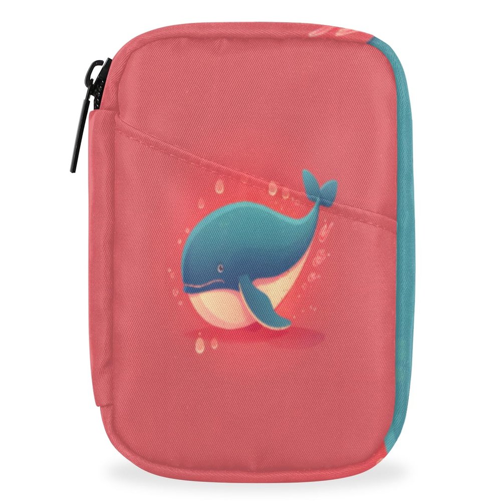 Cute Whale Pill Box 7 Day Travel Pill Organizer for Child Adult Elder Pill Case with Zipper Whale Pinks Portable Weekly Case Compact Size for Vitamin Supplement Holder