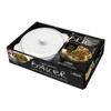 Gourmet du Village, White Ceramic Brie Baker with Handles Gift Set with Fig PistachioTopping view 1